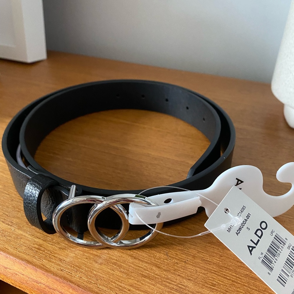 Aldo black and silver belt size small. New with tags